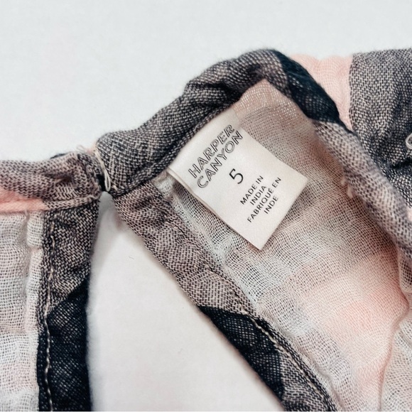 𝅺harper Canyon Plaid Buffalo Check in Black and Soft Pink NWOT Keyhole Detail - Picture 5 of 9